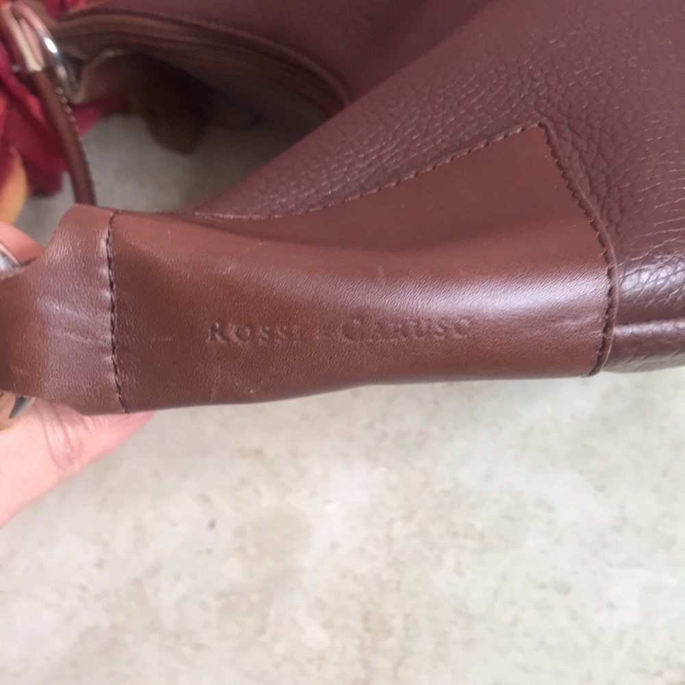 🌟Rossi & Caruso Argentina Brown Pebbled Leather Hobo Bag - Picture 7 of 10